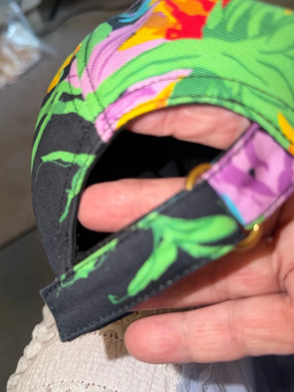 Gucci Floral Baseball  Hat in Black with Purple, Green & Yellow. $399 retail